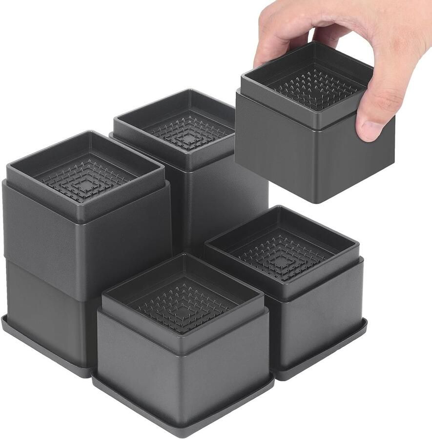 Zwarte meubelverhoger veelzijdig en duurzaam 1 stuk ABS-plastic