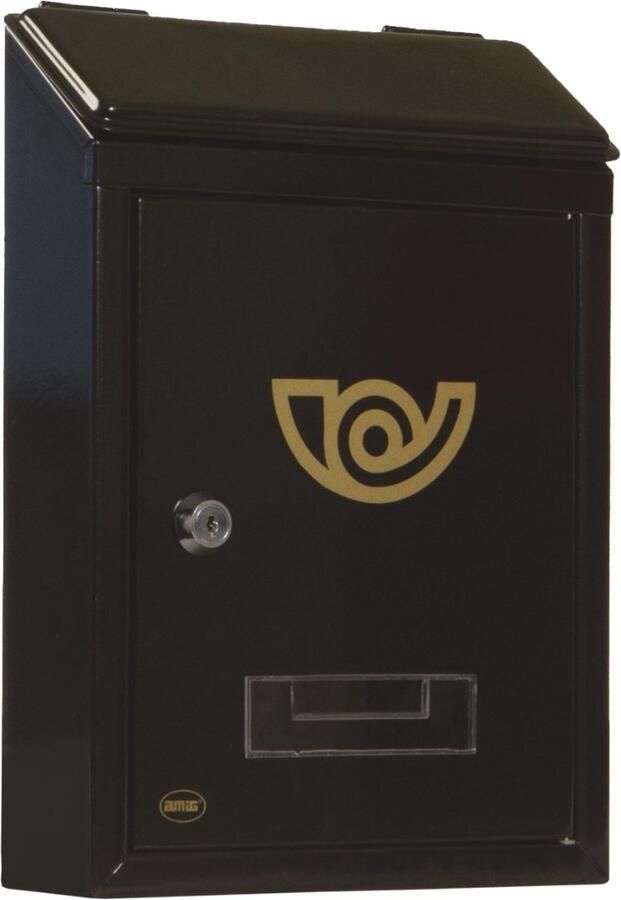 Zwarte Mini Brievenbus DIN A5 Staal 295x210x62mm