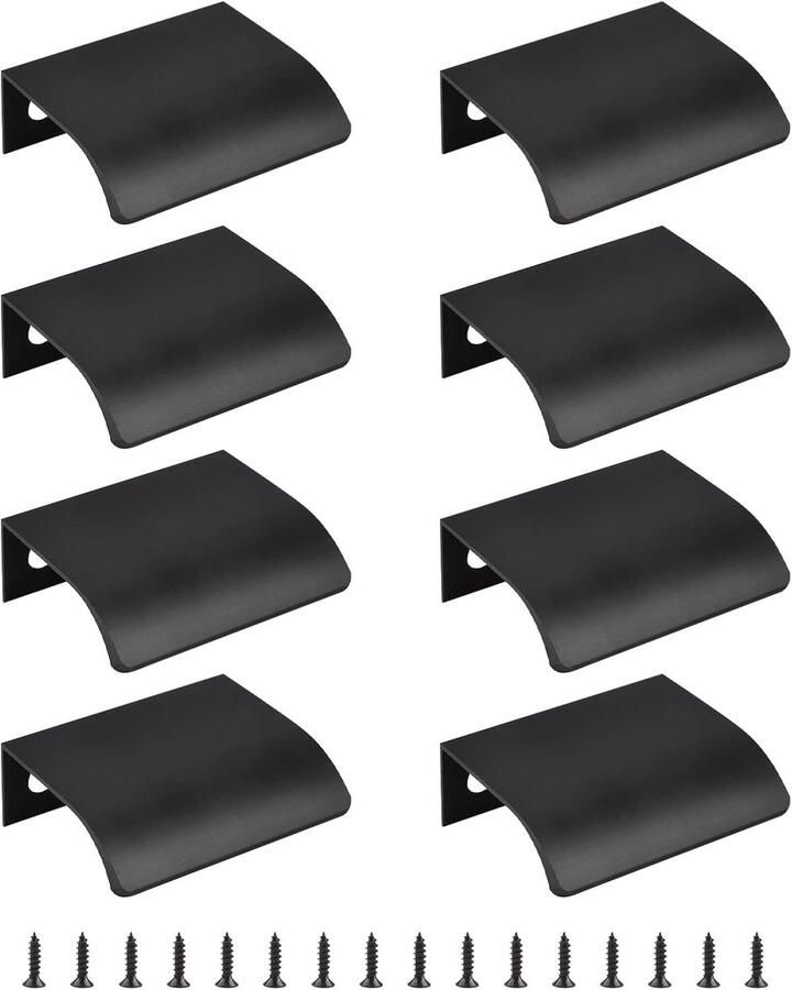 Zwarte Mini Vingerrand Trek Modern Design 8 Stuks Aluminium