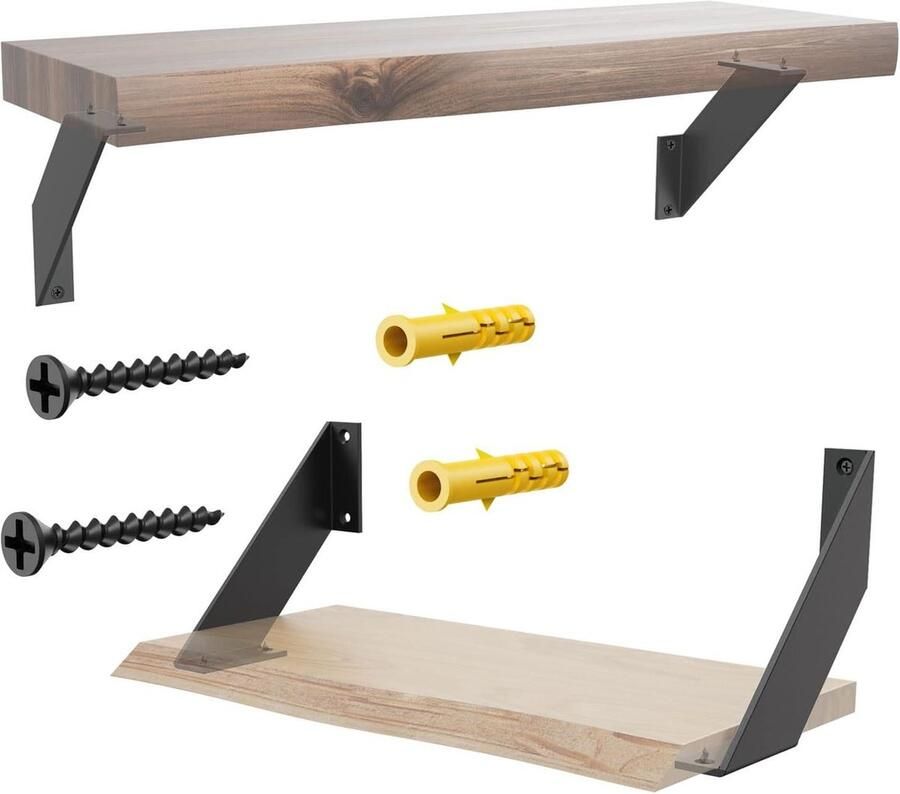 Zwarte plankbeugel 15 cm stevige zwevende plankbeugels wandgemonteerde ondersteuningsbeugel met platte hoek SPOROOT