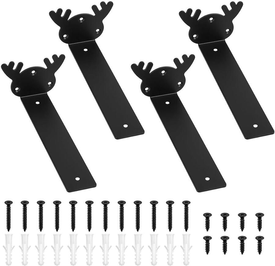 Zwarte Plankbeugels Hoogwaardig Staal Zwevend Effect