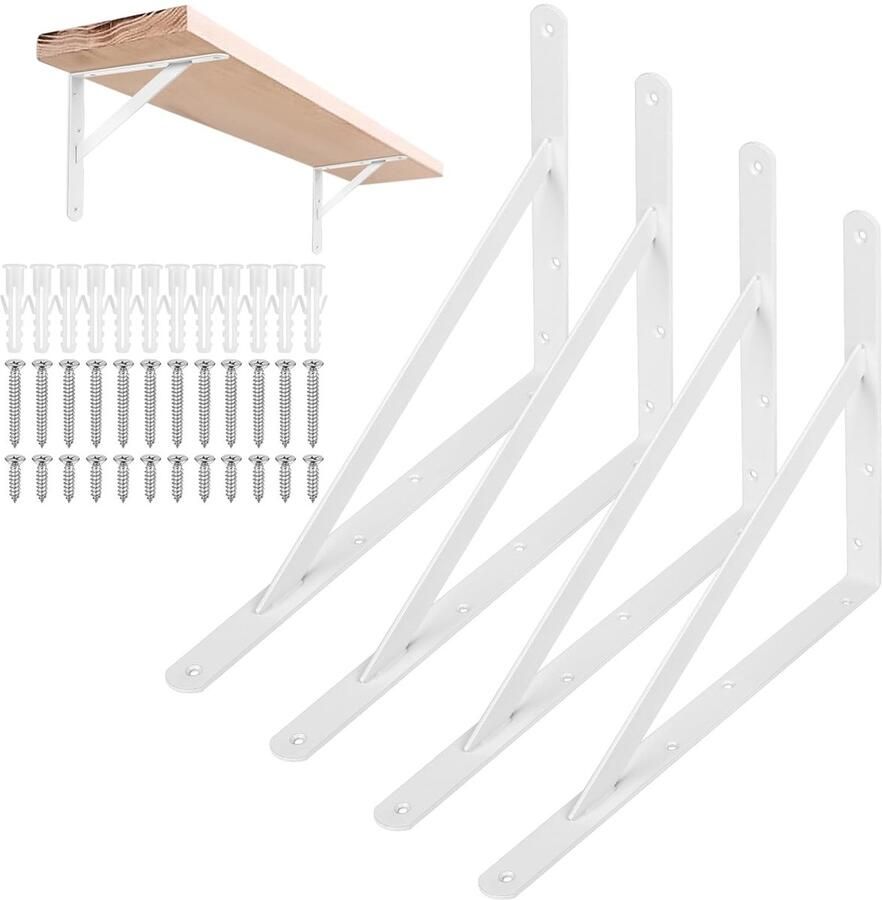 Zwarte Plankhouders Hoogwaardig ijzer Set van 4