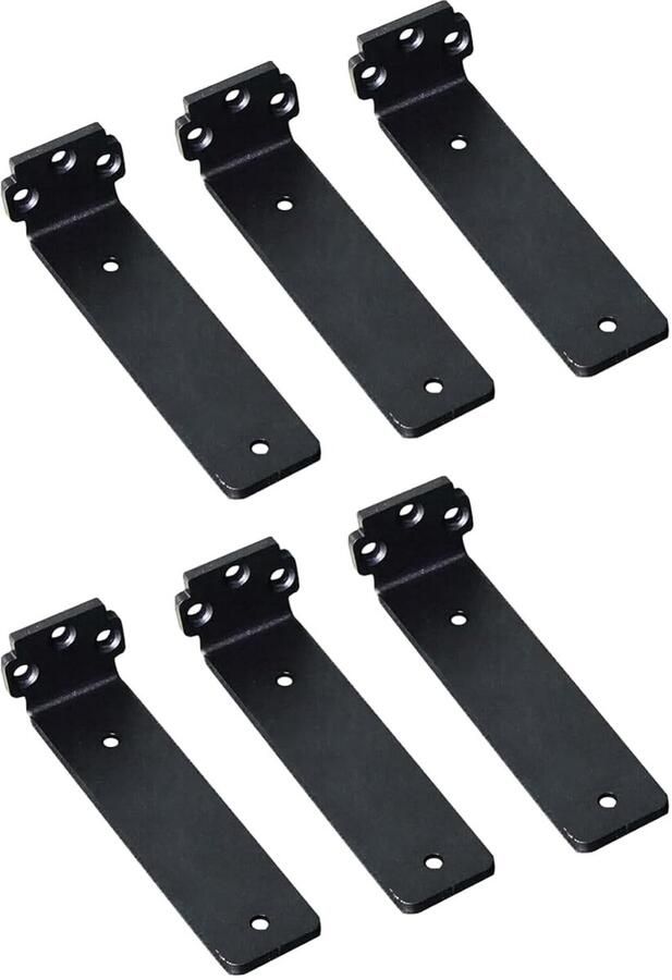 Zwarte Plankhouders voor Wandrekken Zware Belasting 6 Stuks 15 cm