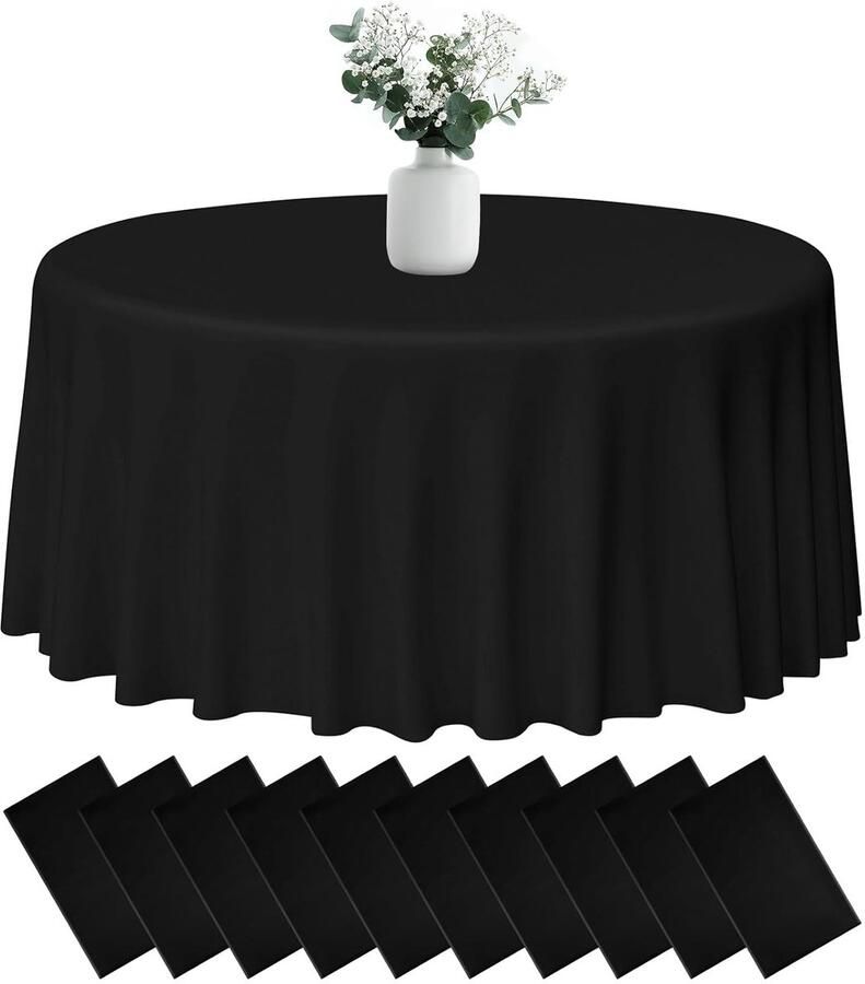 Zwarte Plastic Tafelhoezen Set van 10 84 inch PEVA