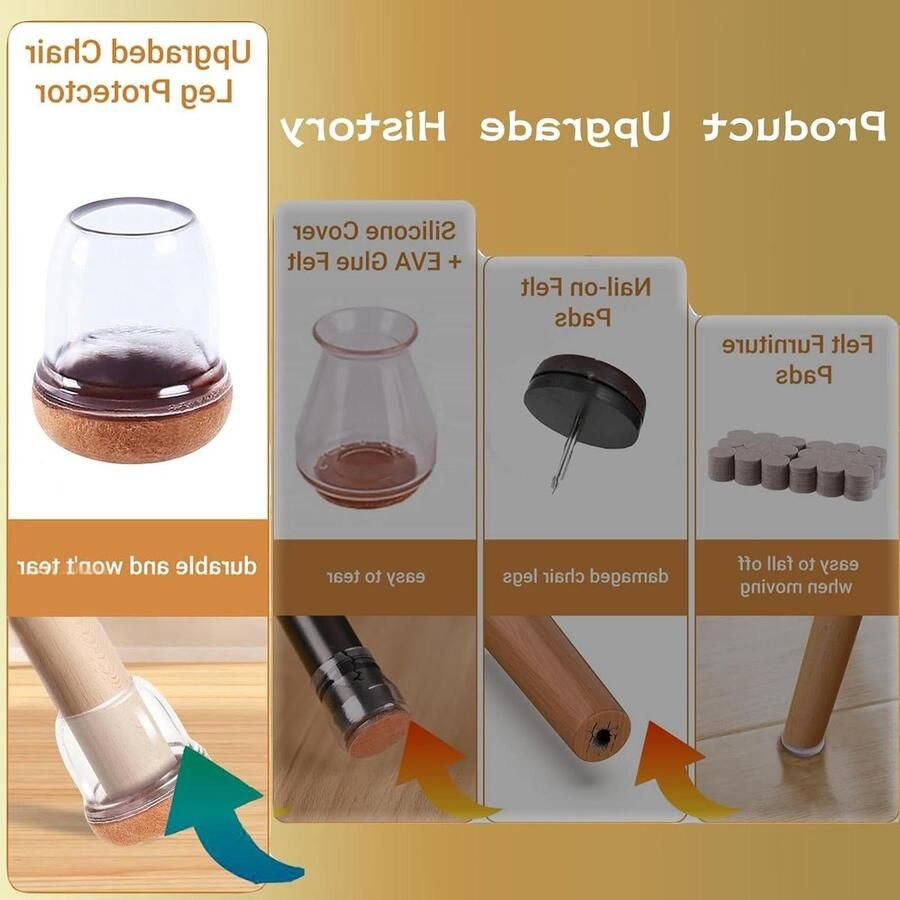 Zwarte siliconen stoel been vloerbeschermers set van 32 stuks met gewikkelde stoel been hoezen rubberen stoel been caps meubels voeten beschermers pads geen lawaai geen krassen Zwart rond S