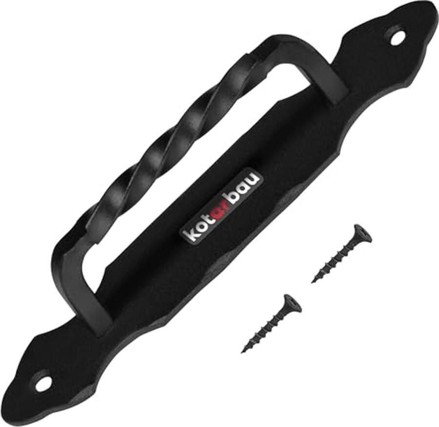 Zwarte smeedijzeren deurgreep van 190 mm Duurzaam deurbeslag voor schuifdeuren en meubels