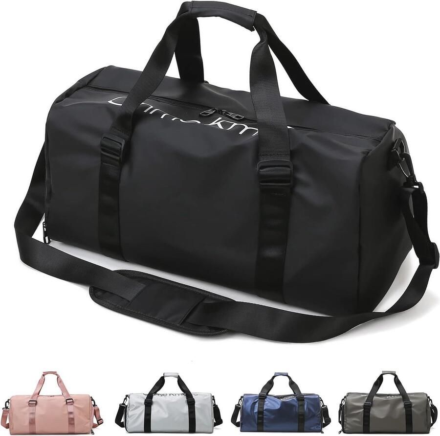 Zwarte Sporttas met Veel Vakken Perfect voor Sport en Reis