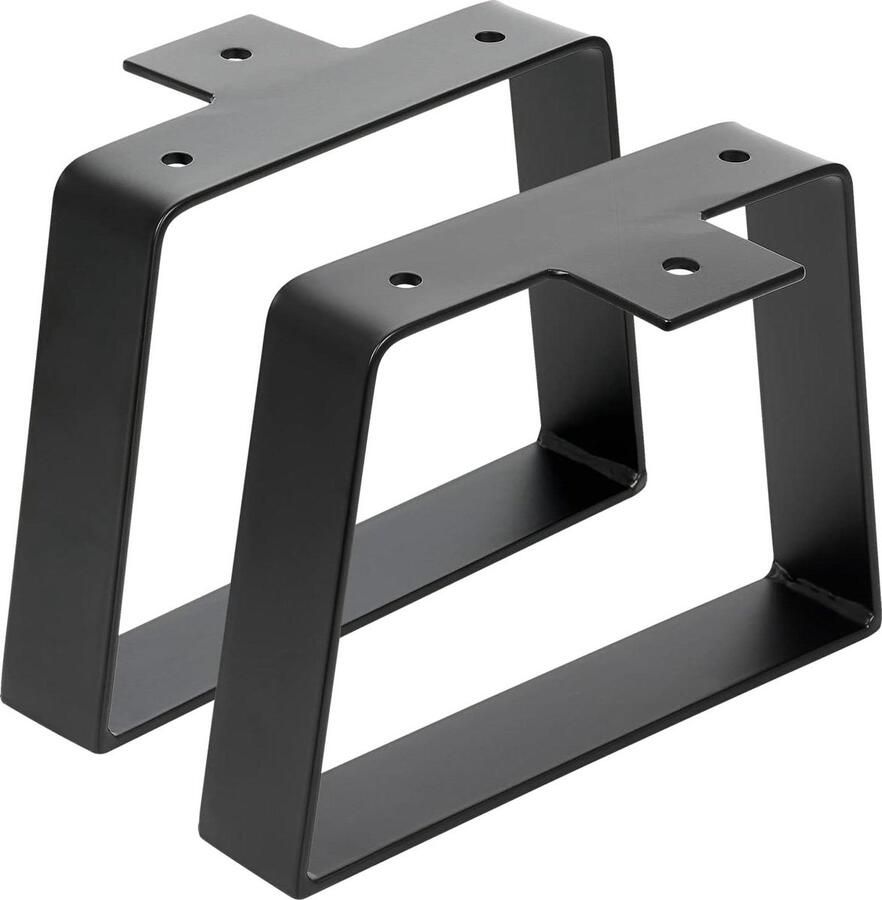 Zwarte trapeziumvormige tafelpoten 203 cm voor meubels van metaal robuust ijzermateriaal industrieel modern design doe-het-zelf salontafel bureau nachtkastje bank nachtkastje zwart 60 cm hoog