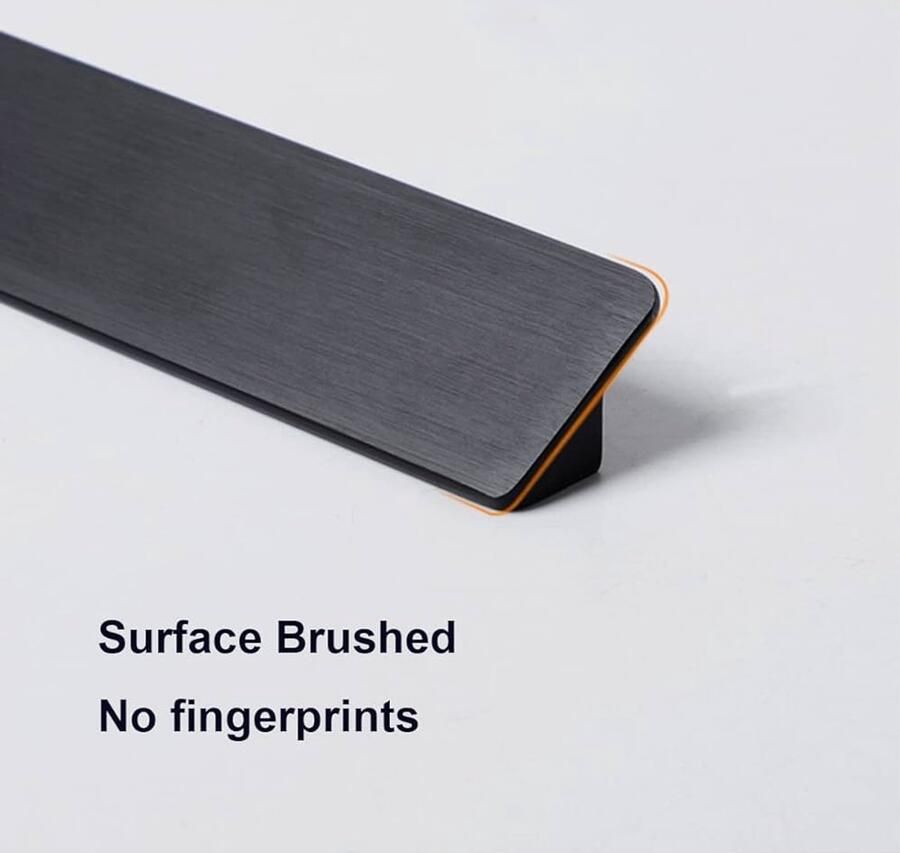 Zwarte trekgrepen massief aluminium set van 10