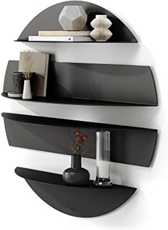 Zwarte wandplanken set van 4 voor stijlvol interieur