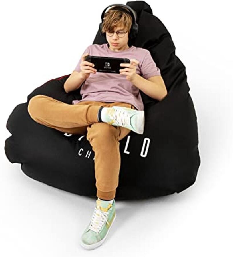 Zwarte XXL Gaming Zitzak Comfortabel Zitkussen voor Kinderen en Volwassenen Perfect voor Speelruimte en Woonkamer