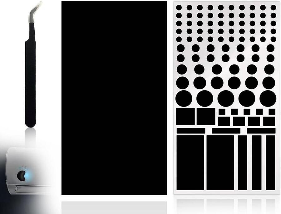 Zwarte Zelfklevende Maskerstickers Set van 2 Lichtblokkerend & Dimbaar