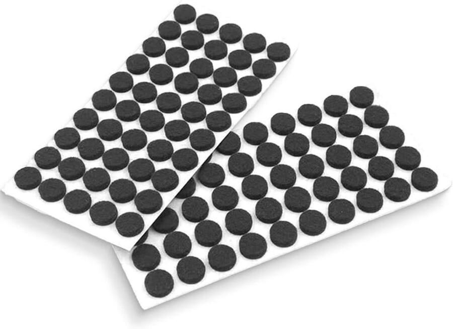 Zwarte zelfklevende viltdoppen 3 mm dik 100 stuks met sterke kleefkracht voor vloer en meubelpoten