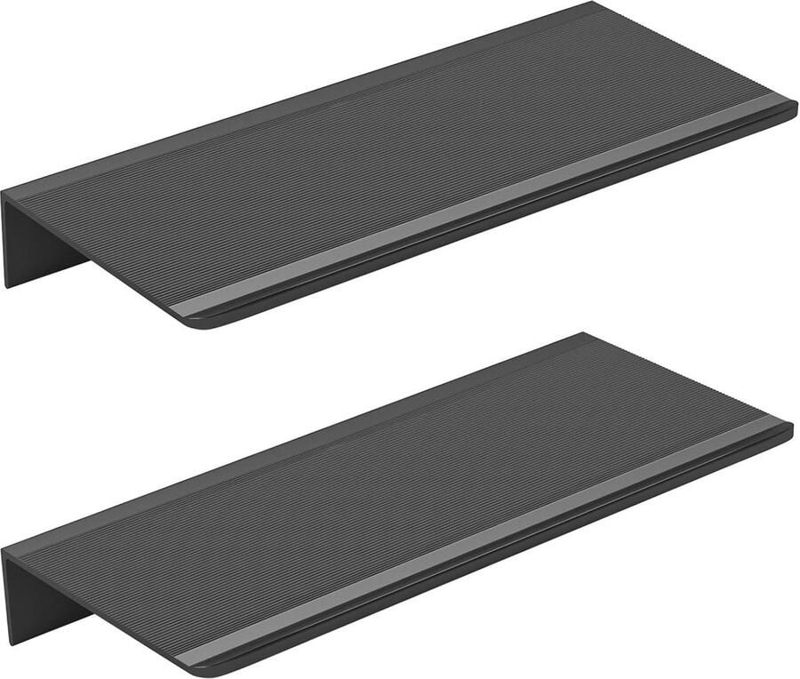 Zwarte zwevende planken set van 2 30 cm wandplanken voor badkamer slaapkamer en woonkamer
