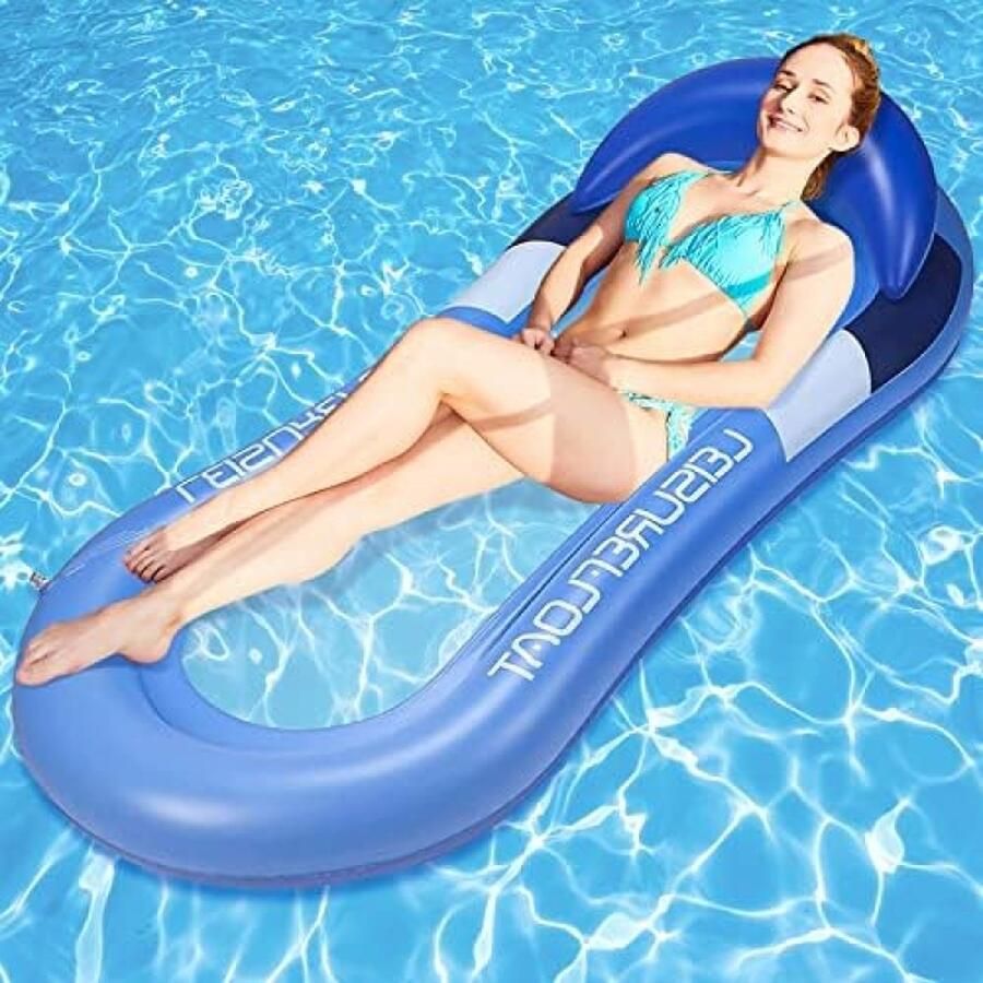 Zwembadhangmat met mesh luchtmatras zwembad voor volwassenen waterhangmat luchtmatras met net water hangmat zwembad zwemring drijvend bed (160 x 84 cm)