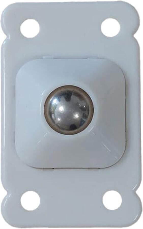 Zwenkwielen Rechthoek RVS Zelfklevende meubelwielen voor onder meubels en opbergdozen Wit