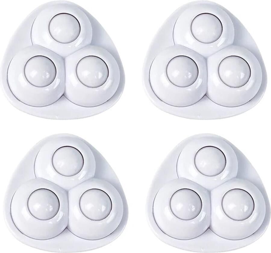 Zwenkwielen set van 4 Driehoek Plastic Zelfklevende meubelwielen voor onder meubels en opbergdozen Wit