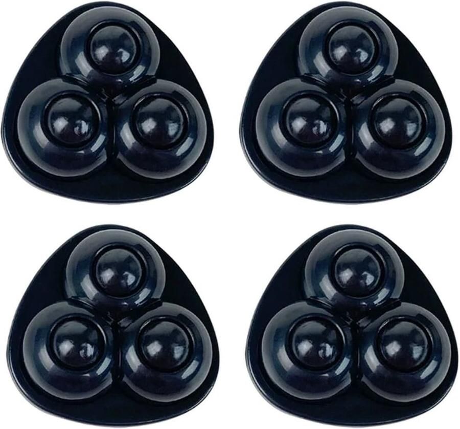 Zwenkwielen set van 4 Driehoek Plastic Zelfklevende meubelwielen voor onder meubels en opbergdozen Zwart