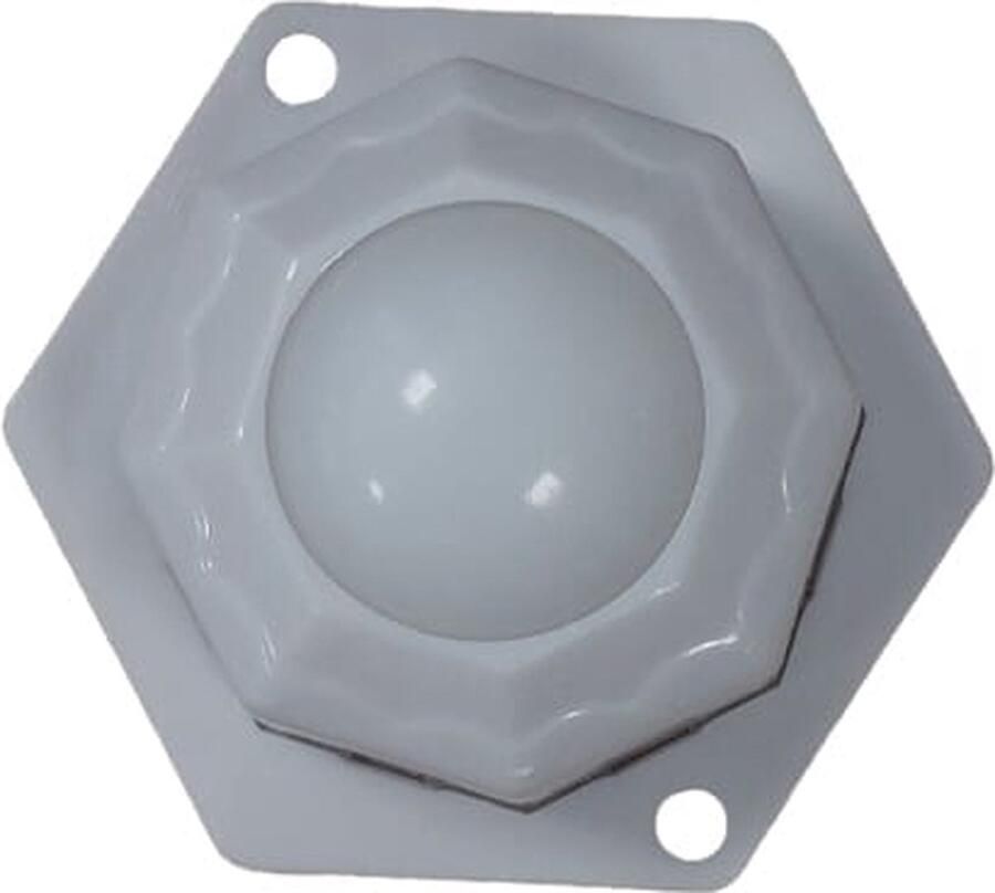 Zwenkwielen Zeshoek Plastic Zelfklevende meubelwielen voor onder meubels en opbergdozen Wit