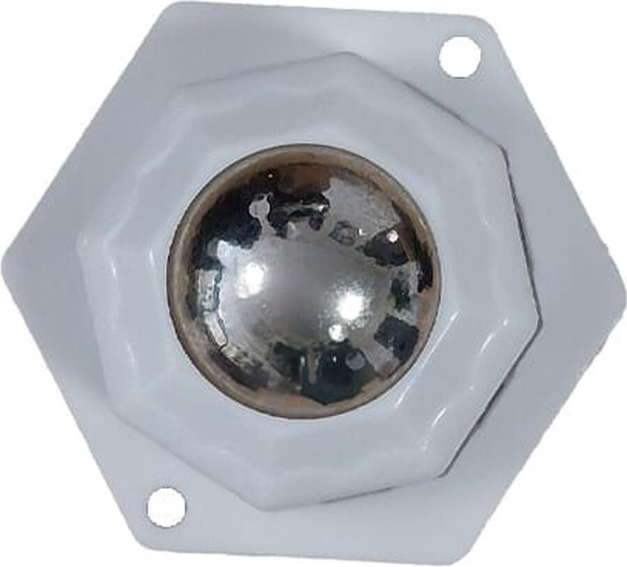 Zwenkwielen Zeshoek RVS Zelfklevende meubelwielen voor onder meubels en opbergdozen Wit