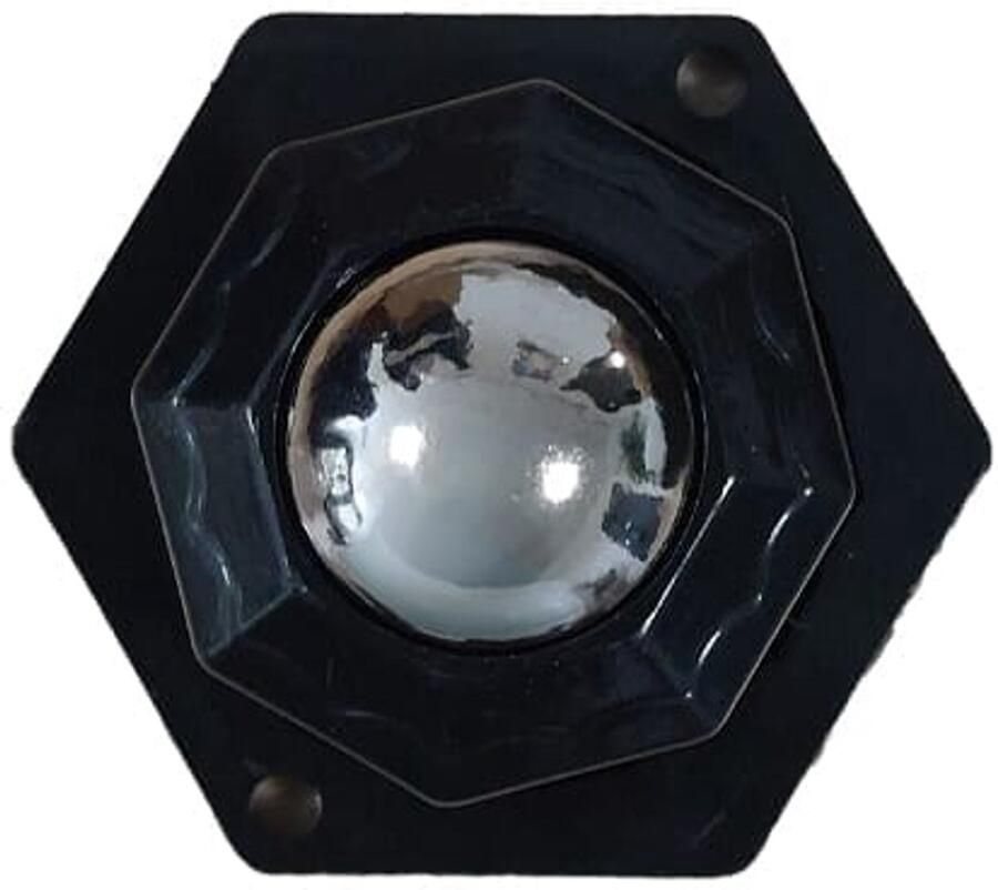 Zwenkwielen Zeshoek RVS Zelfklevende meubelwielen voor onder meubels en opbergdozen Zwart