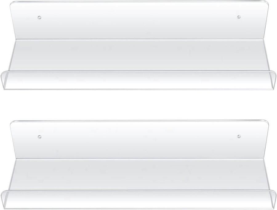 Zwevend acryl wandrek helder 2 stuks multifunctioneel