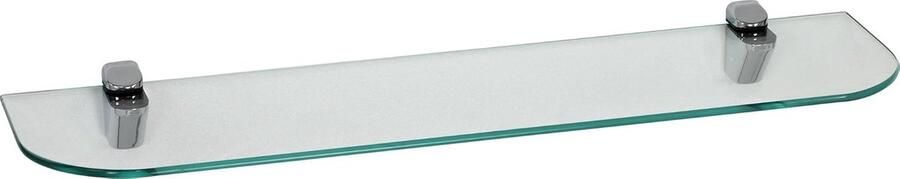 Zwevend Glaspaneel 6 mm Wandrek Hoogglans Verchroomd met Clips Afgeronde Hoeken 8 Afmetingen Transparant