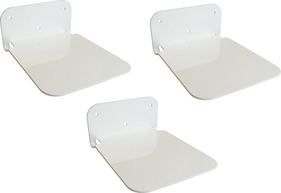 Zwevend metalen boekenrek voor wandmontage Set van 3 witte onzichtbare boekenkasten