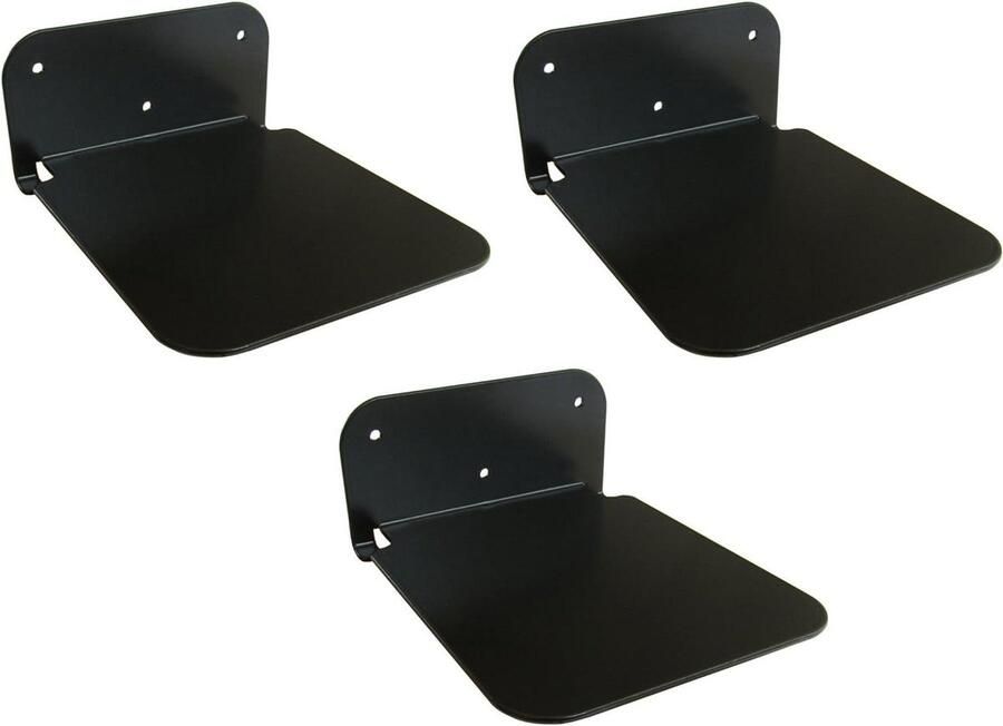 Zwevend metalen boekenrek wandmontage Onzichtbare boekenkast 3 stuks zwart