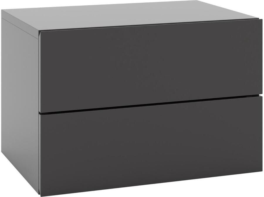 Zwevend nachtkastje met lades – Wandgemonteerd moderne opbergruimte voor slaapkamer – Grijs Wit