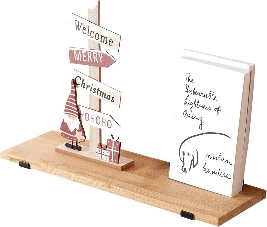 Zwevend rek van massief eiken wandplank multifunctioneel 30 cm