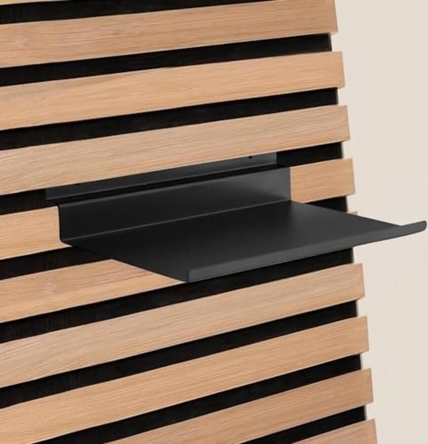 Zwevend Rek voor Akoestische Panelen Wandplank 15 x 10 cm Metalen Wandrek voor Woonkamer Slaapkamer Kantoor en Keuken