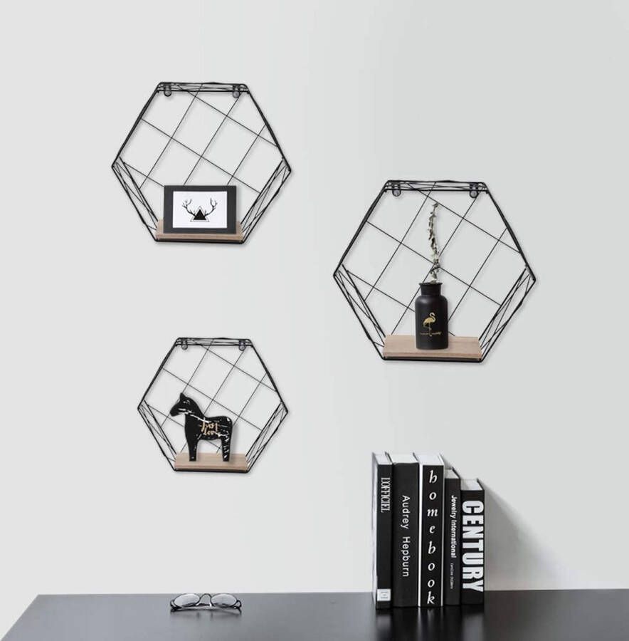 Set van 3 zwevend rek wandrekken Wandplank wall shelf