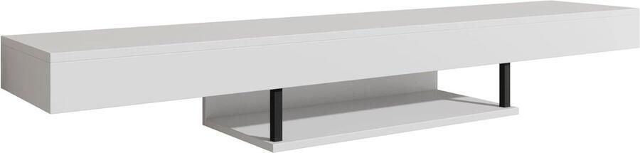 Zwevend TV Meubel 150 cm Modern Wandmeubel in Mat Wit