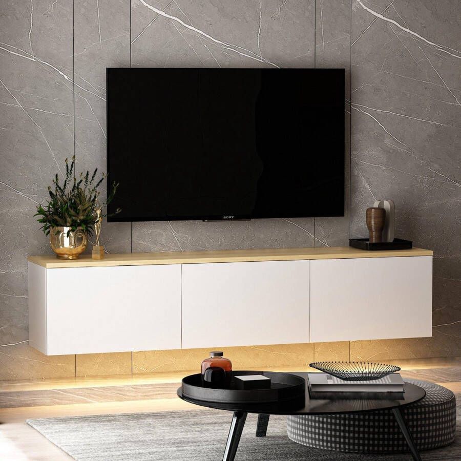 Zwevend TV Meubel Stijlvol en Modern Met LED-verlichting 160 cm Breed Perfect voor Elk Interieur
