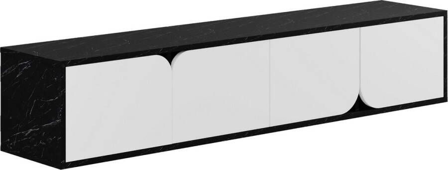 Zwevend TV Meubel Stijlvol Wit 180 cm Ruimtebesparend Design Breed TV Kast voor Interieurs