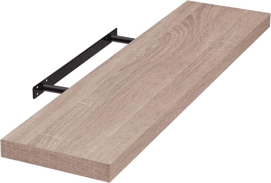 Zwevend Wandplank 80 cm – Houten Wandplank van MDF met Onzichtbare Bevestiging – Boekenplank CD DVD Plank Wanddecoratie – Eikenhoutlook