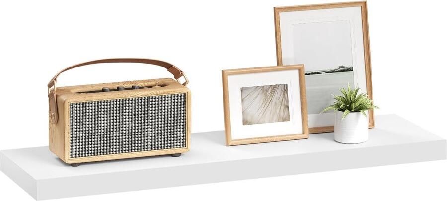 Zwevend Wandplank 80 cm – Modern Wandplank van MDF – Wandplank voor Woonkamer Slaapkamer Keuken of Badkamer – Wit