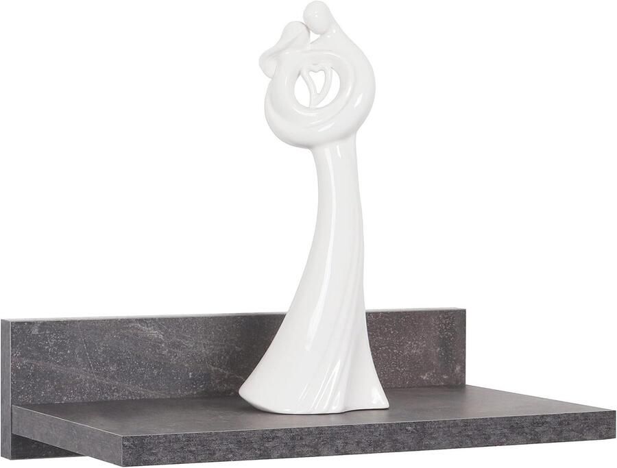 Zwevend Wandrek 30 x 8 x 19 cm Betonlook Grijs Wandopslag voor Boeken en Decoratie