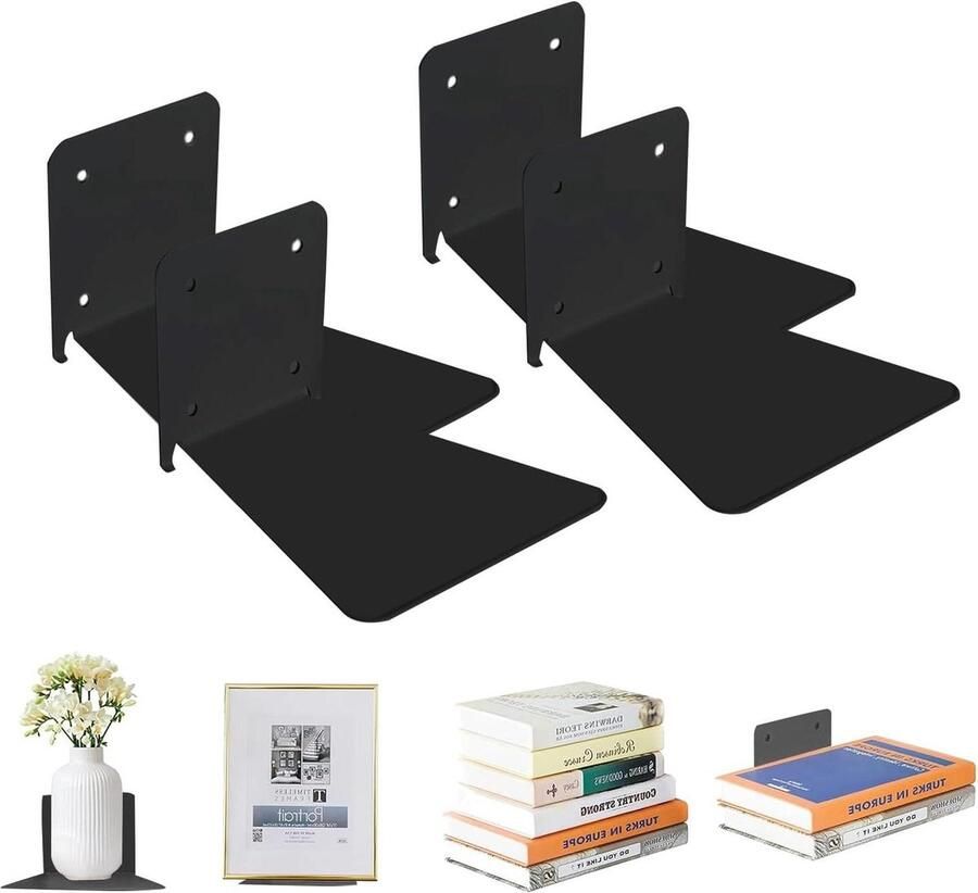 Zwevend wandrek acryl set van 2 wit 30 cm keukenrek hangend om te lijmen boekenkast fotolijst kleefrek badkamer wandplank wandrek