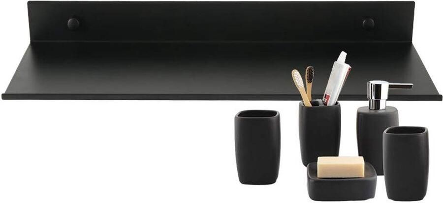 Zwevend Wandrek Aluminium Elegant 30 cm Zwart