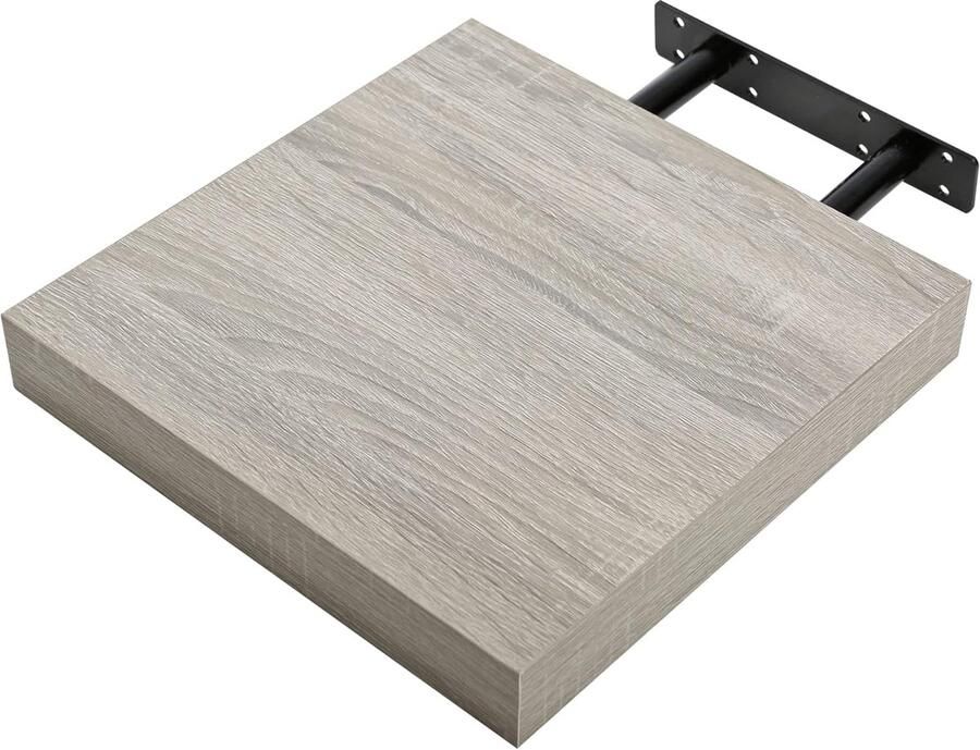 Zwevend wandrek decoratief en praktisch 1 stuk eiken hout 25x25x4 cm