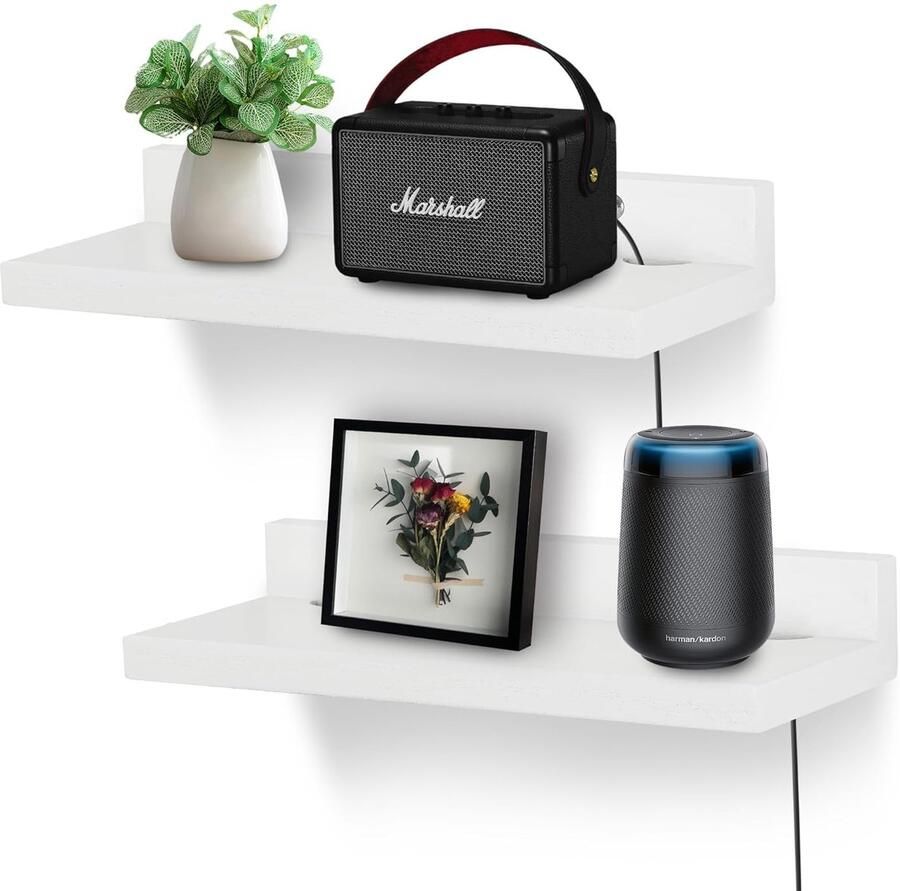 Zwevend wandrek duurzaam en stijlvol 1 stuk massief hout 22 9 x 10 1 x 4 cm