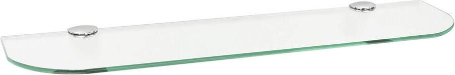 Zwevend Wandrek Glaspaneel 6 mm Hoogglans Verchroomd met Afgeronde Hoeken 8 Afmetingen Transparant Helder