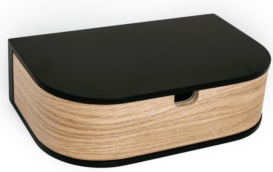 Zwevend wandrek met lade modern en functioneel zwart eiken