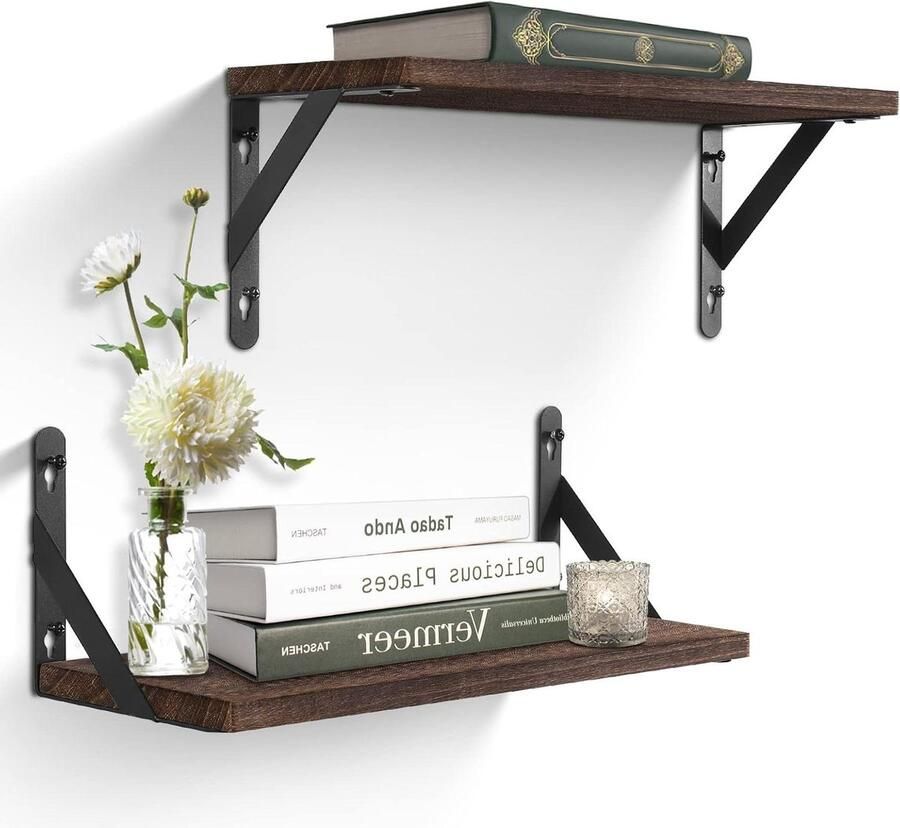 Zwevend wandrek rustiek en vintage set van 2 bruin 42 cm