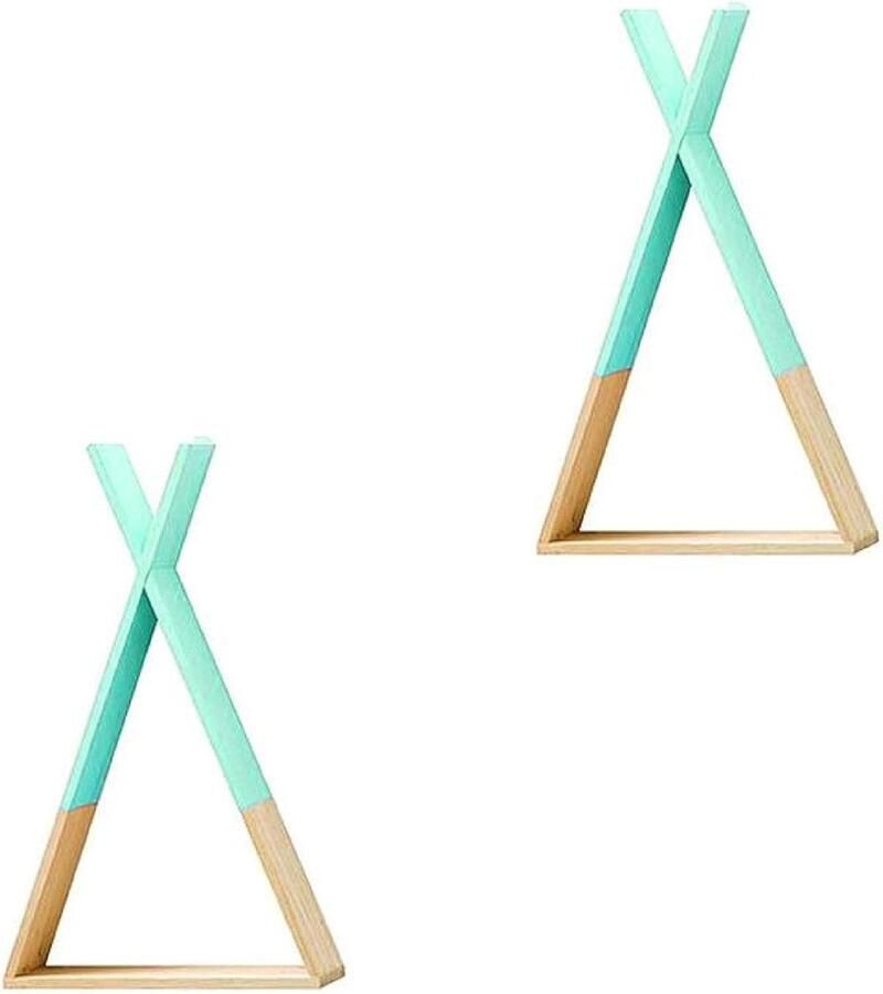 Zwevend wandrek Turquoise Geschikt voor kinderen 2 stuks Hout Medium