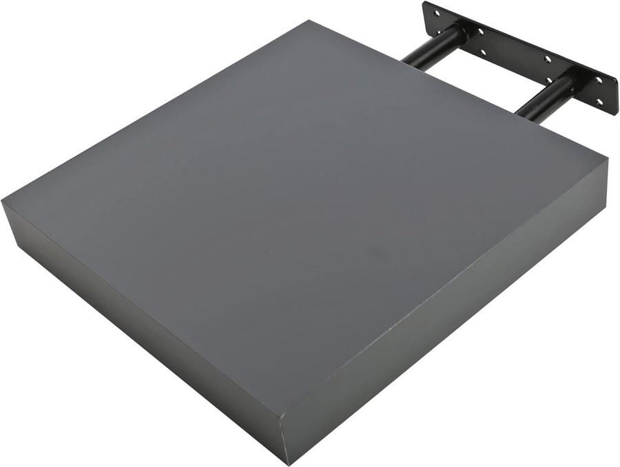 Zwevend Wandrek van Hout Antracietgrijs 25 x 25 x 4 cm Decoratieve Opbergplanken voor Woonkamer Slaapkamer en Hal