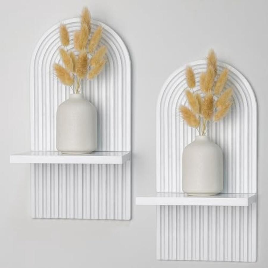 Zwevend Wandrek van Hout Boheemse Stijl 2 Stuks