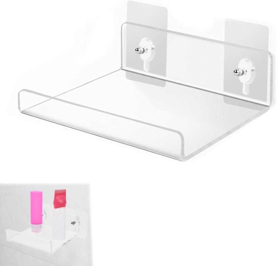 Zwevende acryl wandplank Transparant wandrek zonder boren voor slaapkamer woonkamer badkamer keuken kantoor